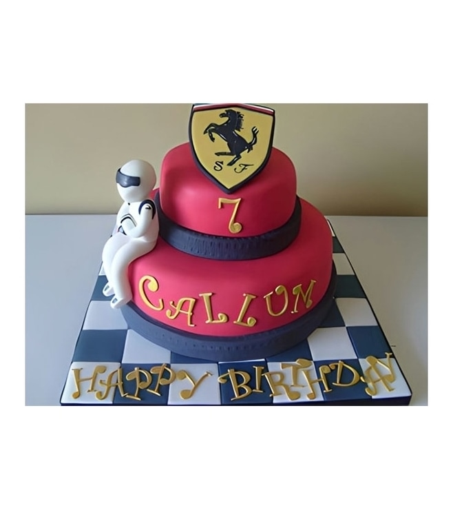 3D Ferrari Race Car Driver Cake