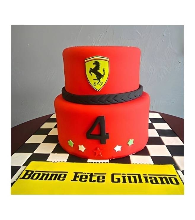Ferrari Tire Tracks Tiered Cake