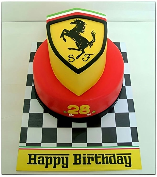 Ferrari Insignia Shield Tiered Cake, Ferrari Cakes