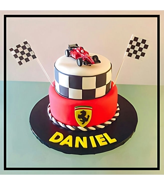 Tiered Ferrari F1 Cake 3