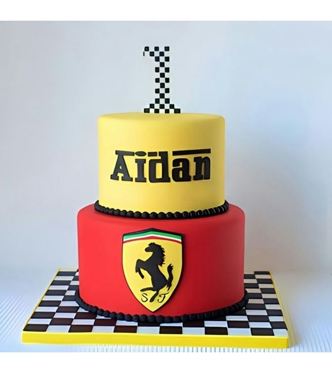 Ferrari Logo Tiered Cake