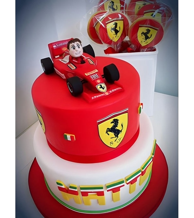 Tiered Ferrari F1 Cake, Ferrari Cakes