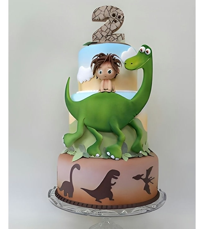 Arlo and Spot Tiered Cake, Dinosaur Cakes