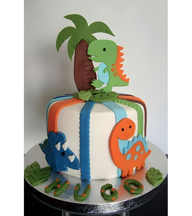 Baby Dino Cutout Cake, Dinosaur Cakes