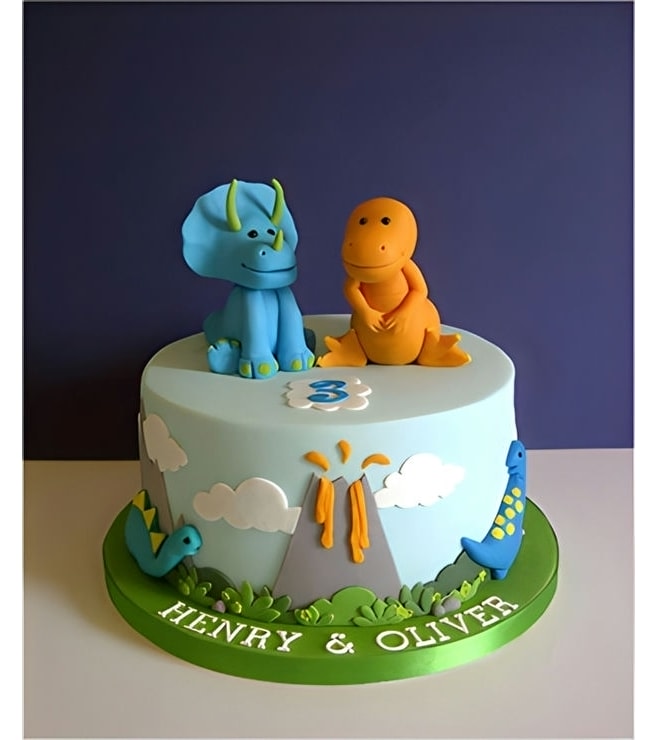 Dino Buddies Double Celebration Cake, Dinosaur Cakes