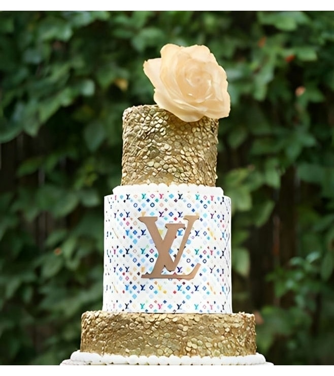 LV Inspired Tiered Cake