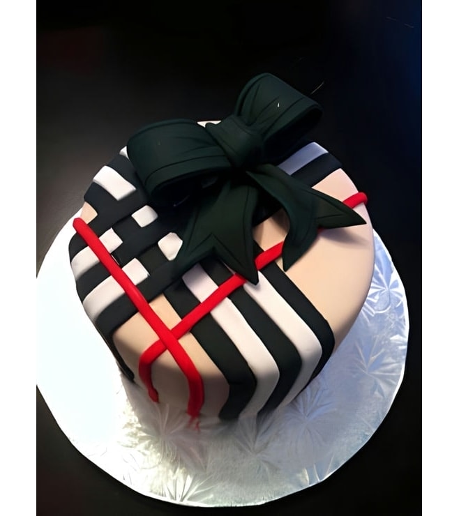 Black Bow Burberry Cake