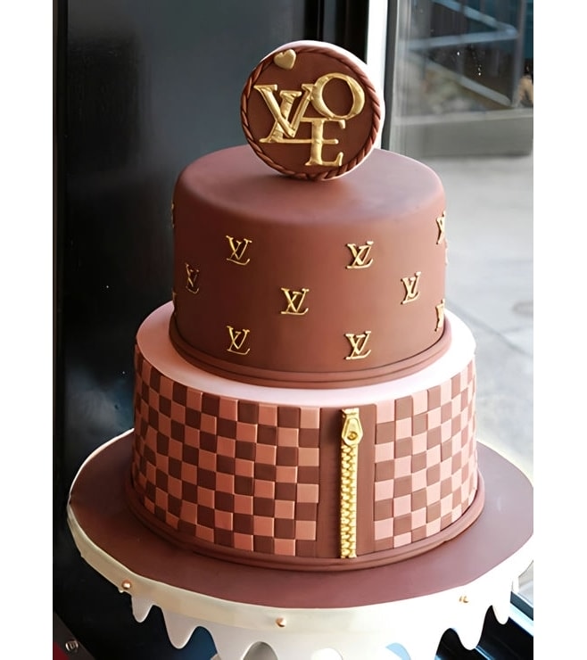 Tiered Louis Vuitton Logo Cake