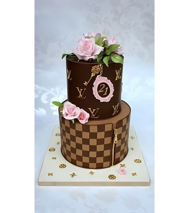 Louis Vuitton Style Giftbox Cake 2