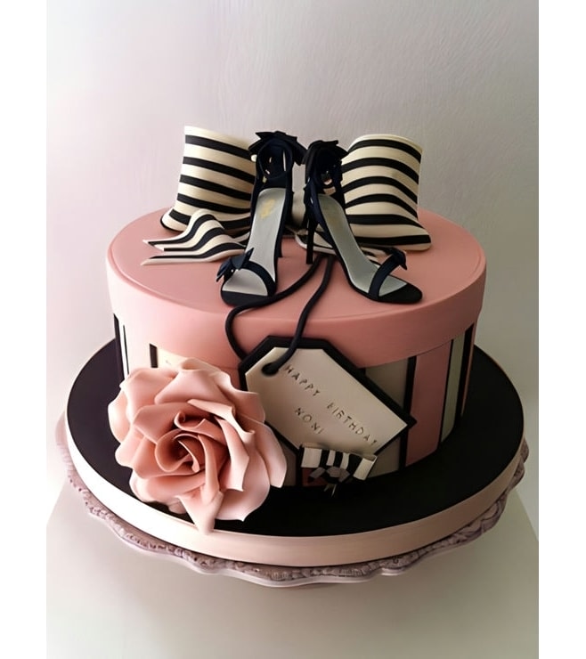 Pink Birthday Giftbox Cake, Designer Cakes