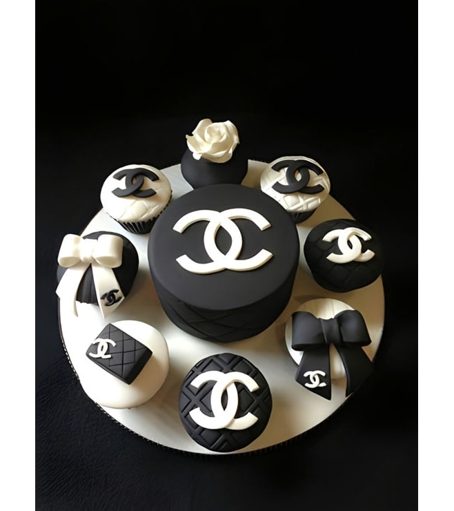 Chanel Logo Cake & Cupcakes, Designer Cakes