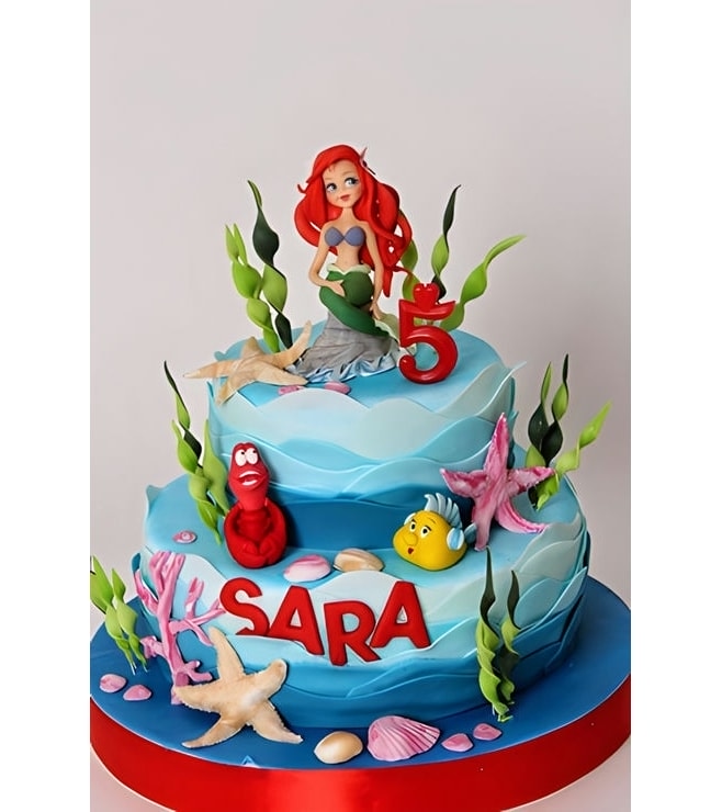 Ariel & Friends Tiered Cake 2, Ariel Little Mermaid