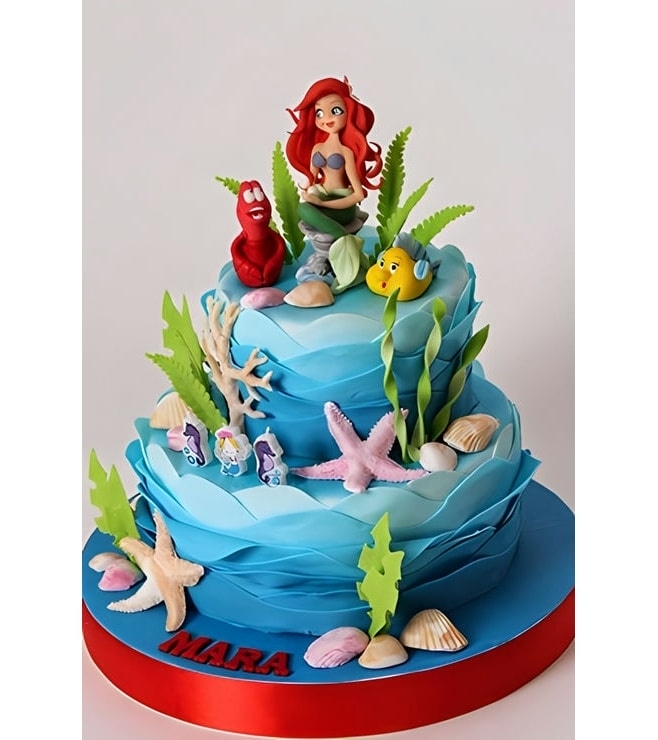 Ariel & Friends Tiered Cake 3, Ariel Little Mermaid