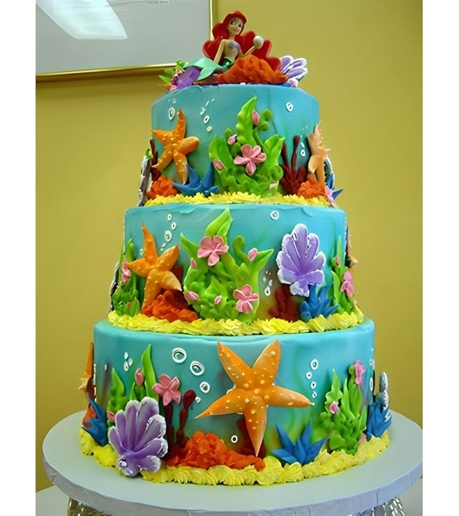 Little Mermaid Of The Corals Tiered Cake