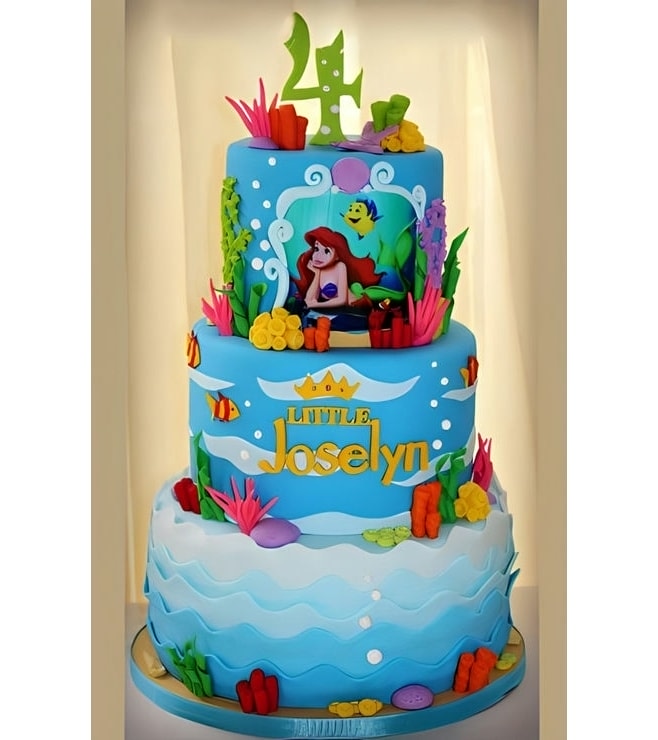 Dreaming Ariel Tiered Cake 2, Ariel Little Mermaid