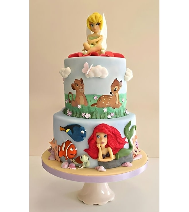 Disney Montage Tiered Cake, Ariel Little Mermaid