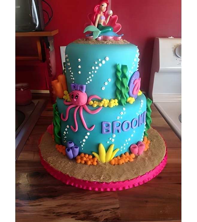 Ariel On Top Tiered Cake, Ariel Little Mermaid