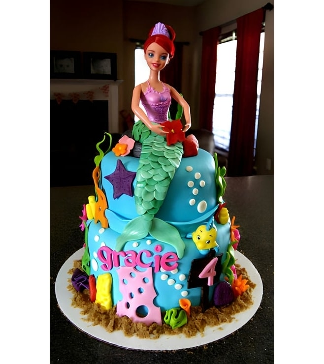 Ariel Princess Doll Cake, Ariel Little Mermaid