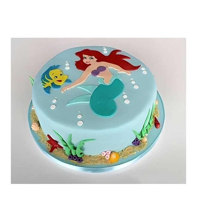 Ariel & Flounder Fondant Cake, Girl