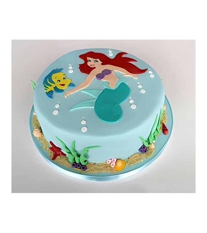 Ariel & Flounder Fondant Cake, Ariel Little Mermaid