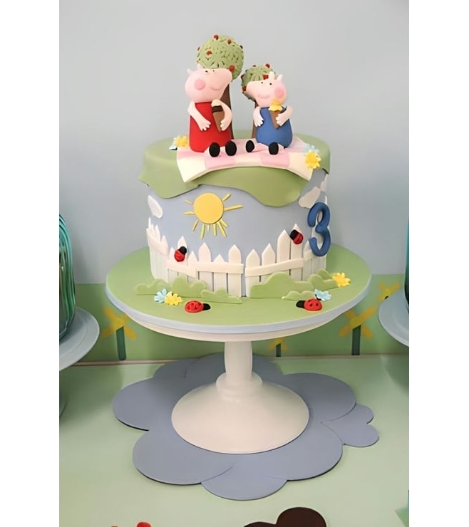 Peppa & George Pig Theme Cake 1
