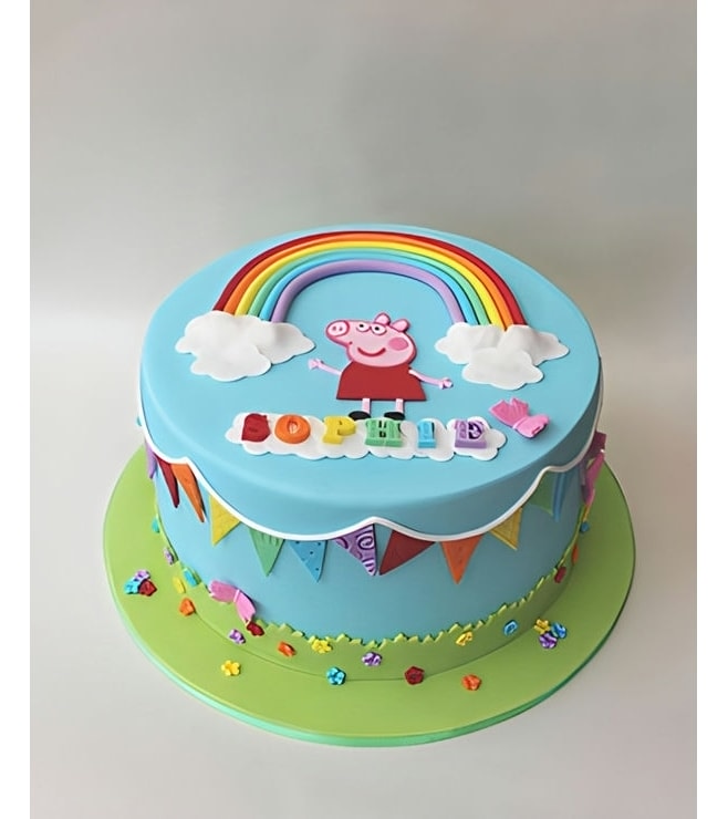 Peppa Pig Rainbow Theme Cake, Peppa Pig Cakes