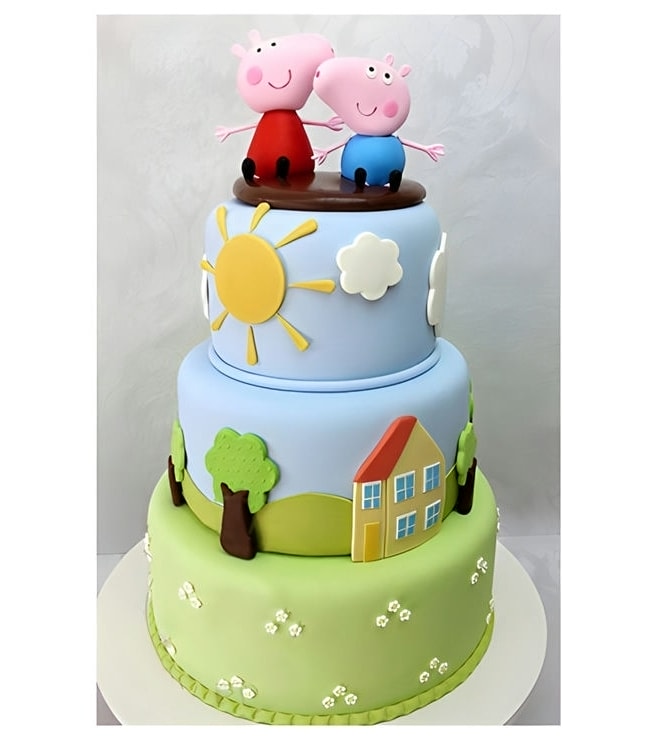 Peppa and George Pig Theme Cake 3