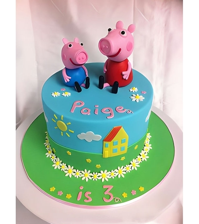 Peppa and George Pig Theme Cake 4