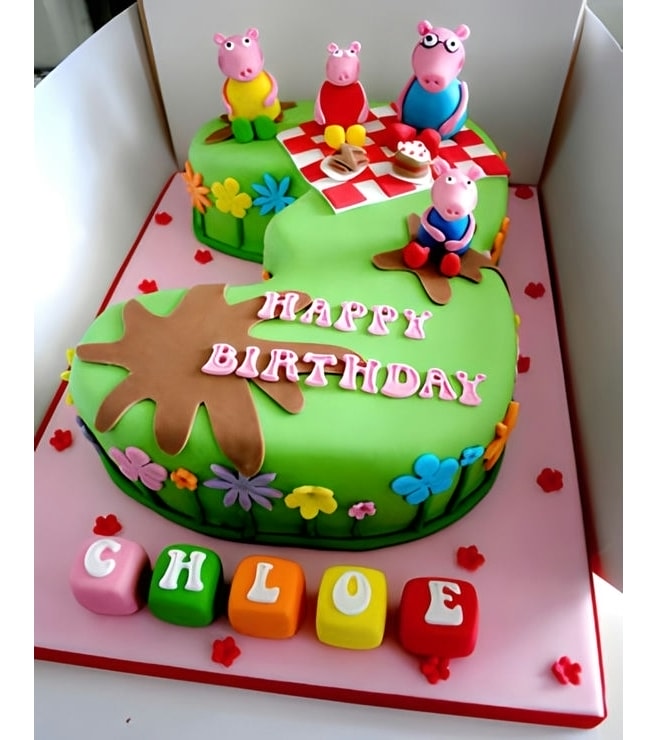 Peppa Pig Number Birthday Cake 1