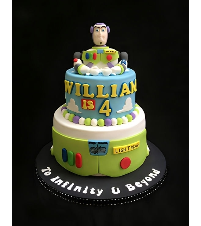 Infinity & Beyond Bust Tiered Cake, Toy Story Cakes