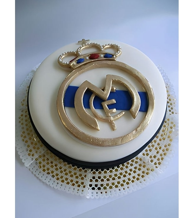 Real Madrid Gold Set Insignia Cake, Real Madrid Cakes