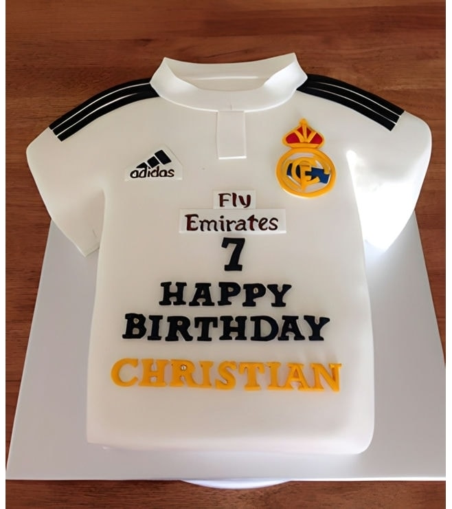 Real Madrid Home Kit Jersey Cake, Sports