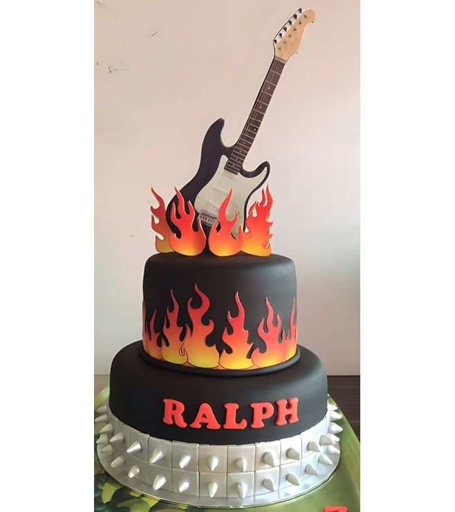 Rock n Roll Birthday Cake, Instrument Cakes