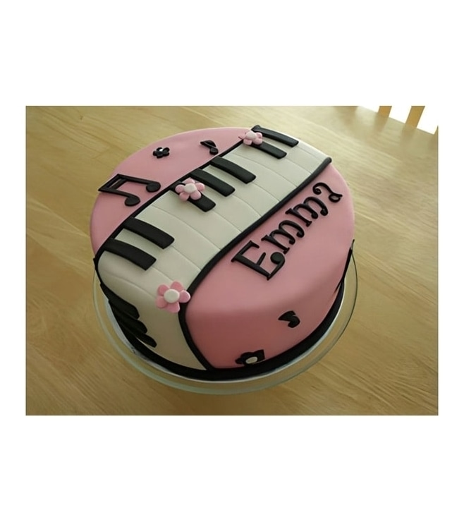 Pink Piano Keys Cake, Instrument Cakes