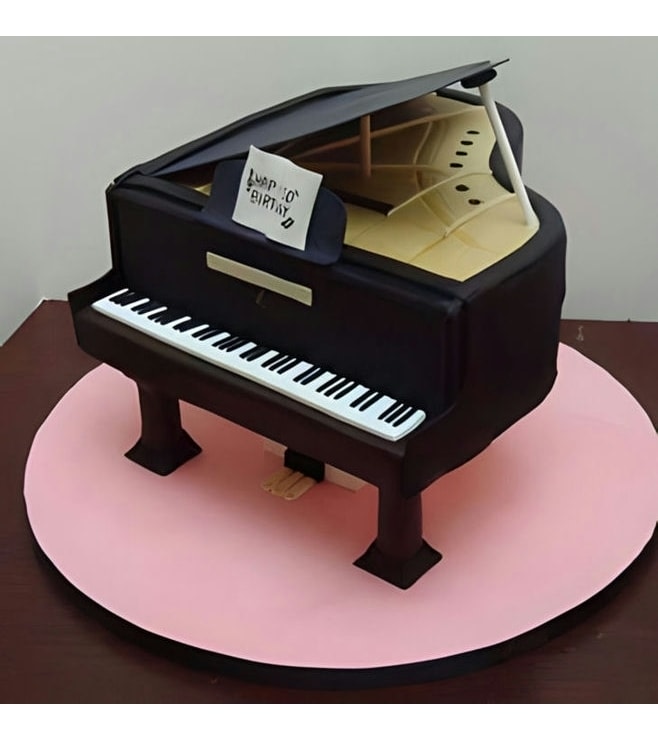 Black Grand Piano Cake