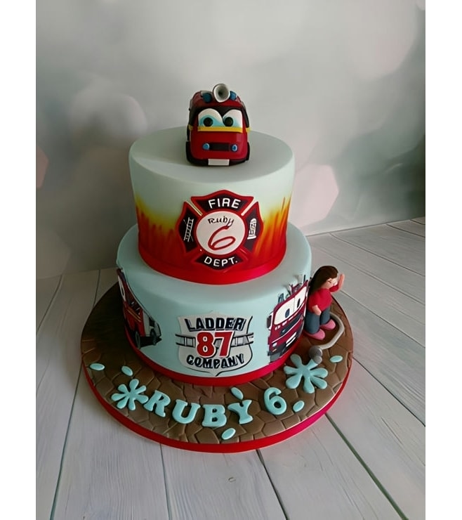 Ladder 87 Fire Engine Cake