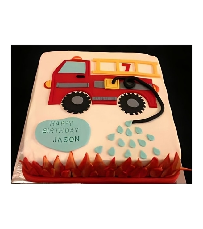 FireTruck Sheet Cake, FireEngine Truck Cakes