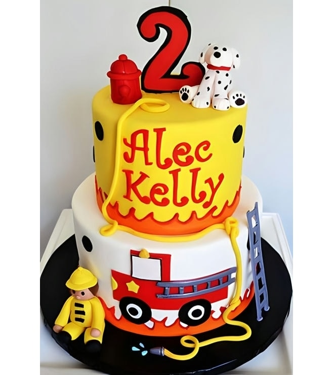 My Little Fireman Tiered Cake 2, FireEngine Truck Cakes