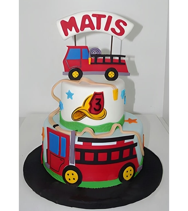 Brigade Leader Birthday Cake, FireEngine Truck Cakes