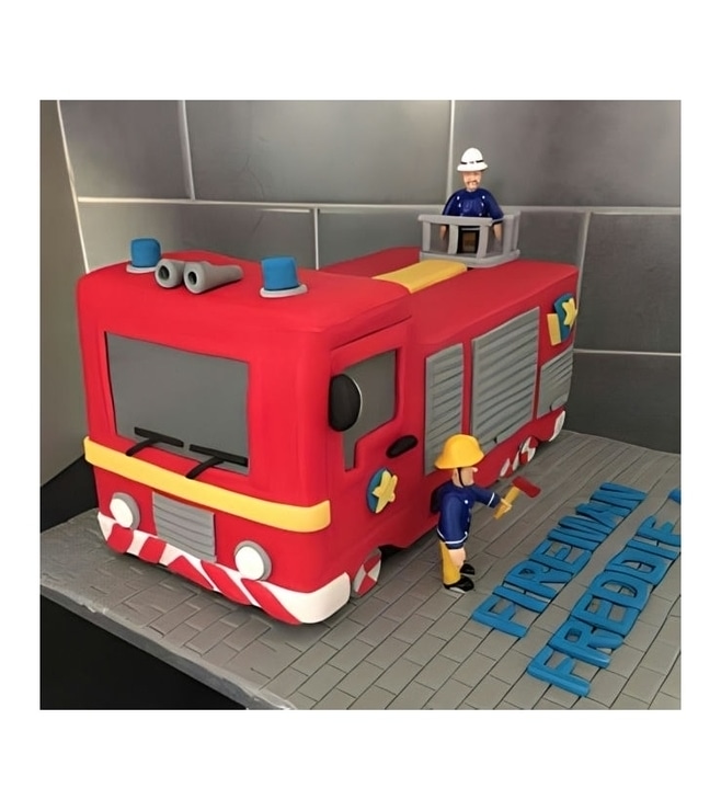 Fireman Sam Fire Engine Cake