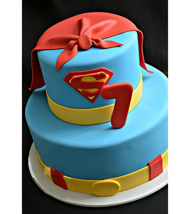 Superman Cape Tiered Cake, Superman Cakes