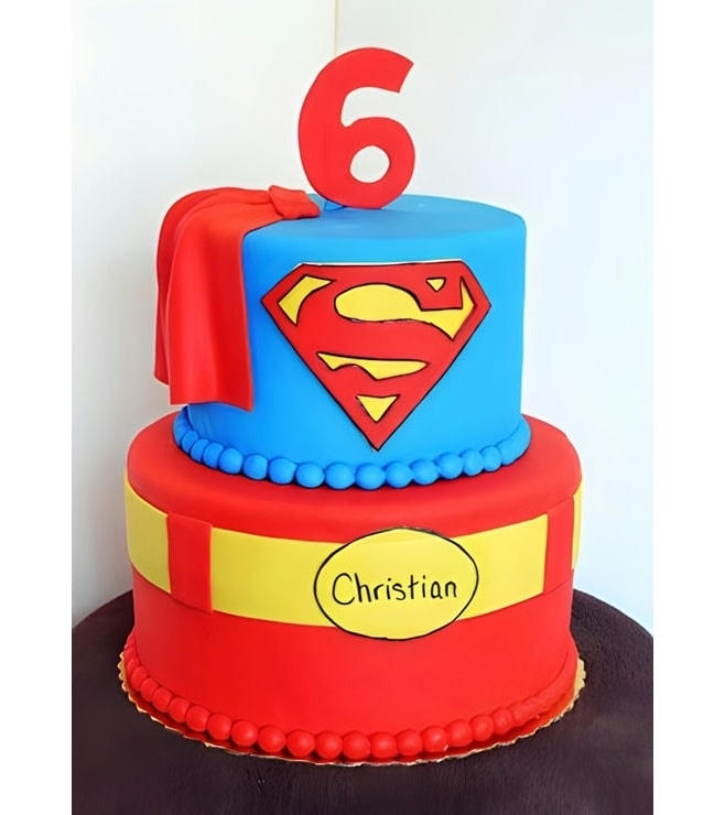 Superman Cake Tiered Cake