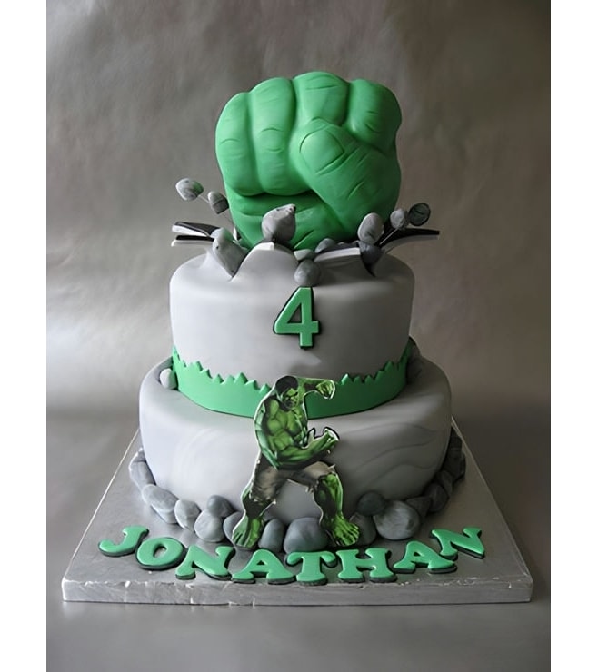 Smashing Fists Hulk Cake