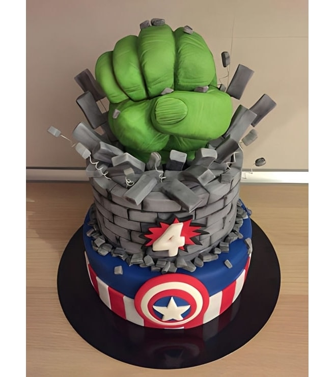 Hulk Fist Debris Cake, Hulk Cakes