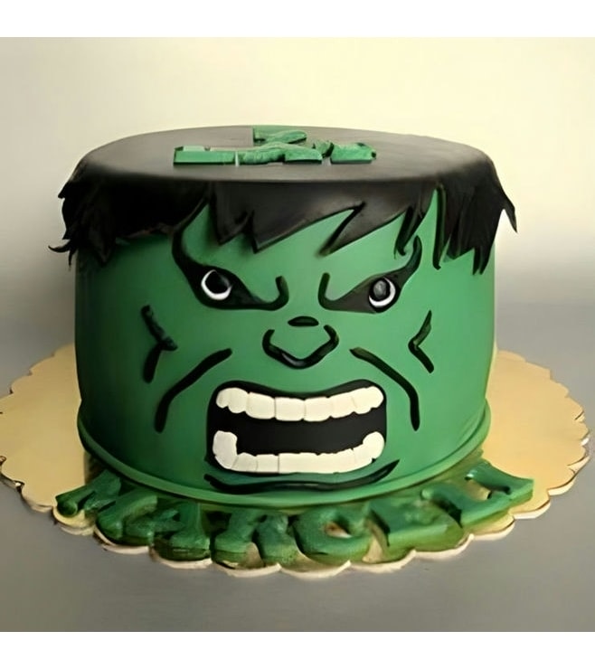 Hulk Head Cake, Superhero Cakes