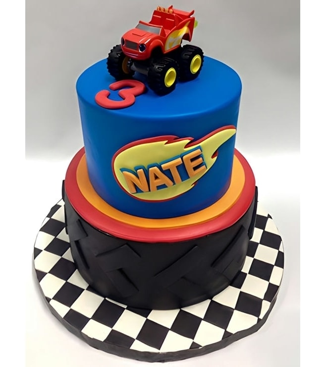 Pole Position Blaze Tiered Cake, Truck  Cakes