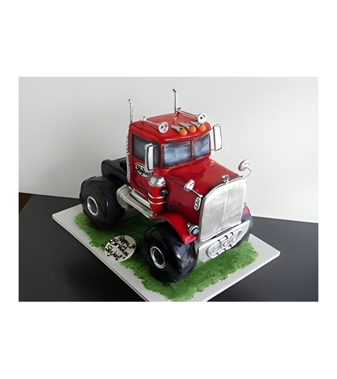 Red Monster Truck Cake, Truck  Cakes