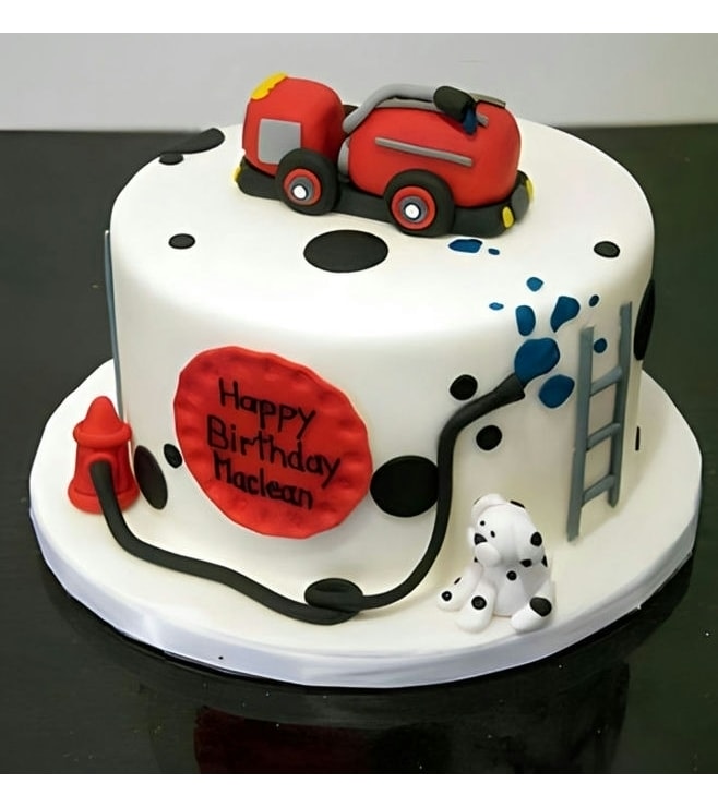 At The Firestation Birthday Cake, Truck  Cakes