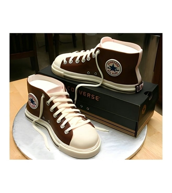 Brown Chuck Taylors Cake, Shoe Cakes