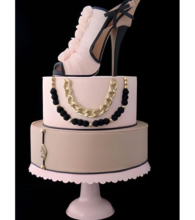 Sugar Shoe Two Tiered Theme Cake, Shoe Cakes